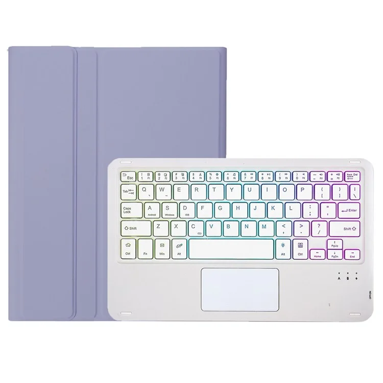 Custodia in pelle + TPU per Xiaomi Pad 7 / Pad 7 Pro con tastiera Bluetooth retroilluminata - Viola