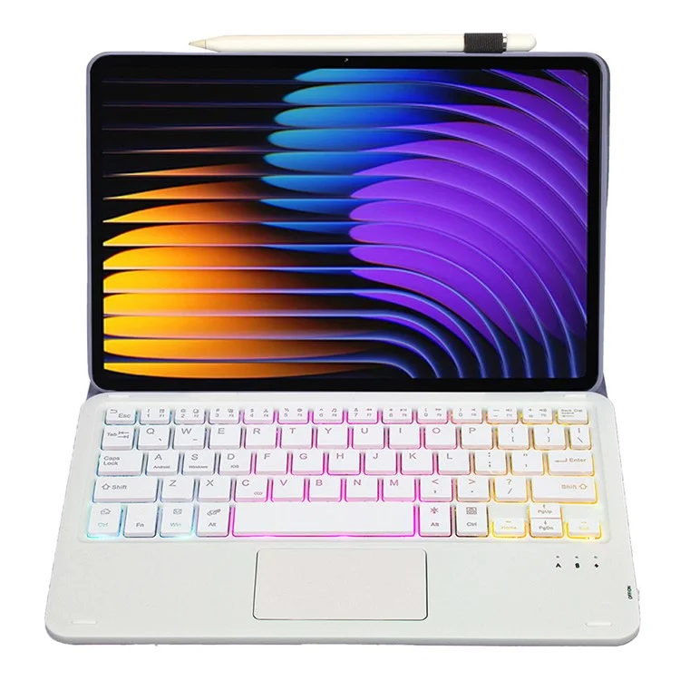 Custodia in pelle + TPU per Xiaomi Pad 7 / Pad 7 Pro con tastiera Bluetooth retroilluminata - Viola