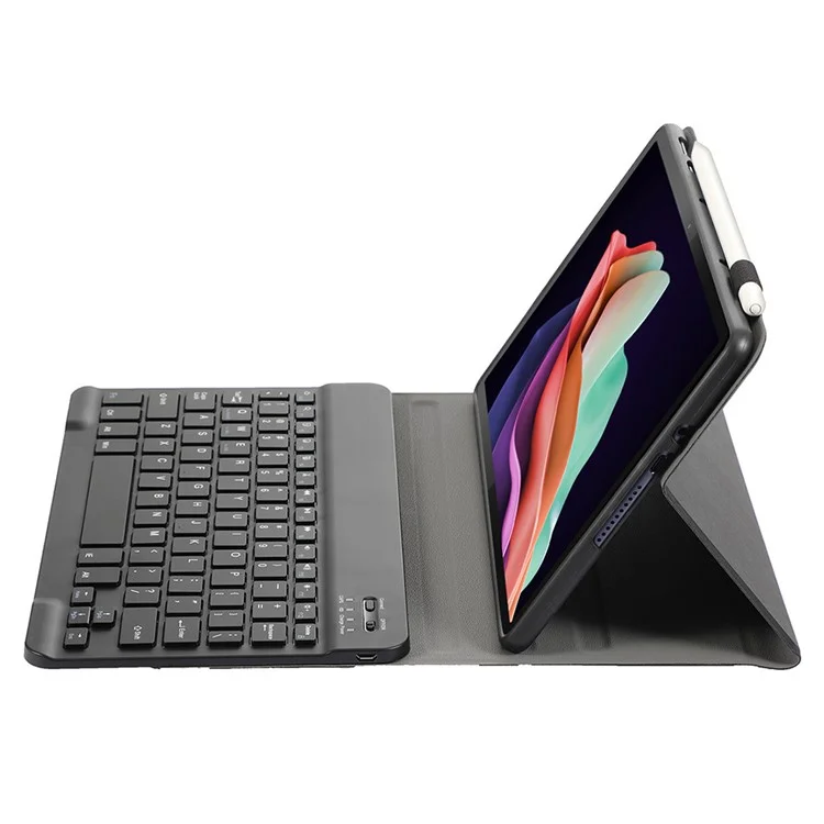 AH13 Custodia in pelle+TPU con tastiera Bluetooth per Huawei MatePad SE 10.4 pollici - Nero