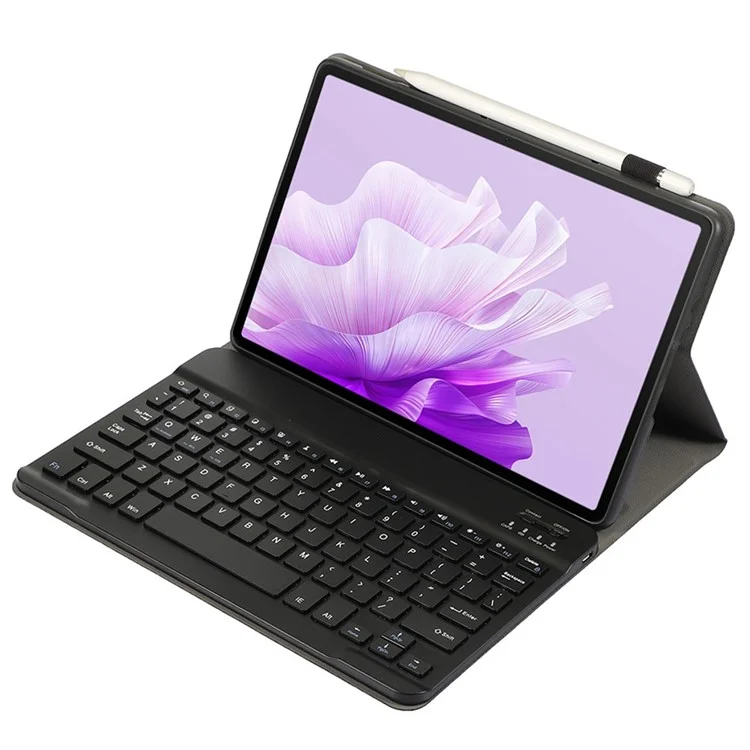 AH20 For Huawei MatePad 11.5 S Leather+TPU Ultra Thin Tablet Cover with Bluetooth-compatible Keyboard - Black