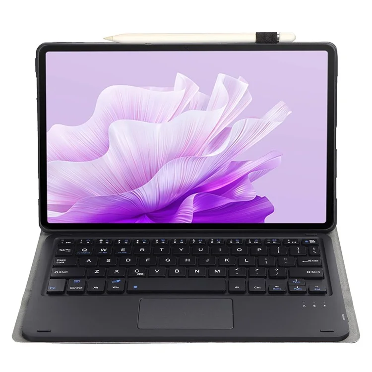 AH20-A For Huawei MatePad 11.5 S Leather+TPU Tablet Cover Bluetooth-compatible Keyboard Case with Touchpad - Black