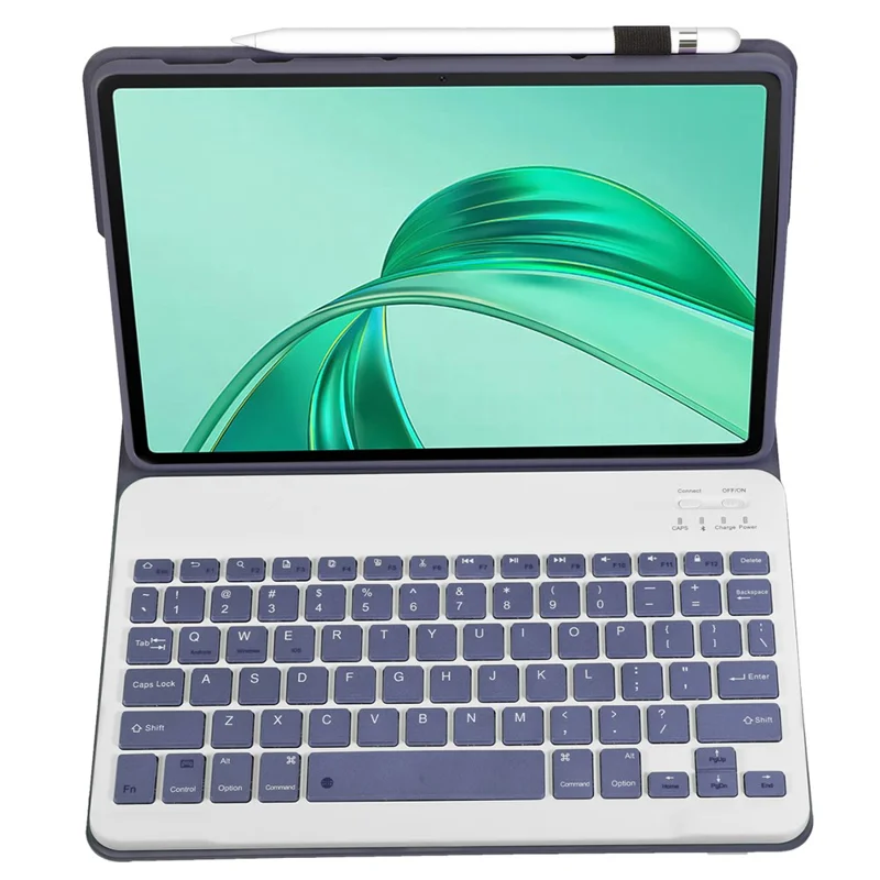 AH25 For Honor Pad X9 / X8a Leather+TPU Ultra Thin Tablet Cover with Bluetooth-compatible Keyboard - Purple