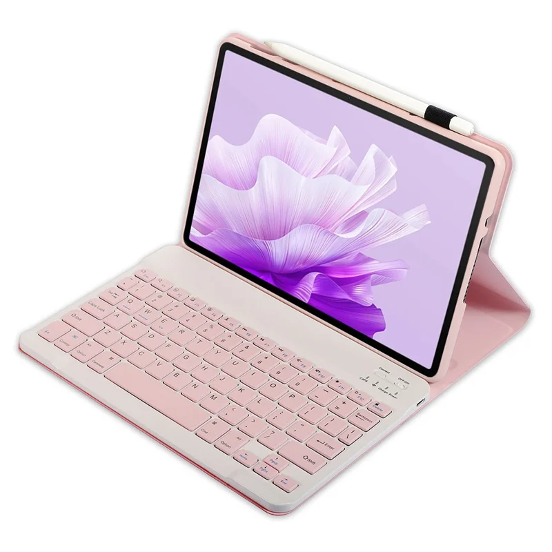AH15 For Honor Pad X9 / X8 Pro Leather+TPU Tablet Cover with Bluetooth-compatible Keyboard - Pink