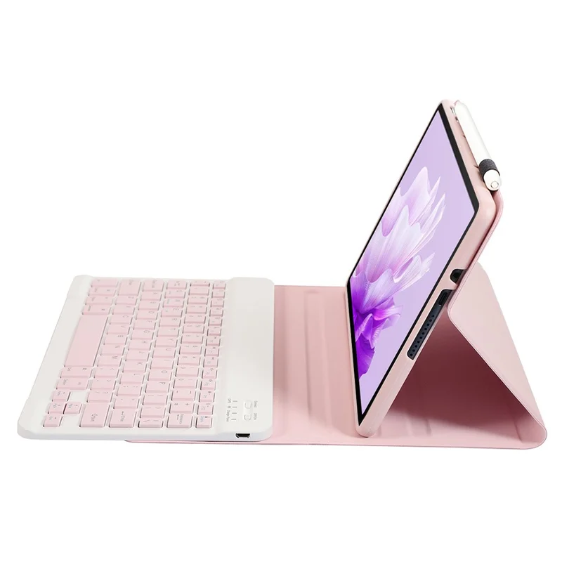 AH15 For Honor Pad X9 / X8 Pro Leather+TPU Tablet Cover with Bluetooth-compatible Keyboard - Pink
