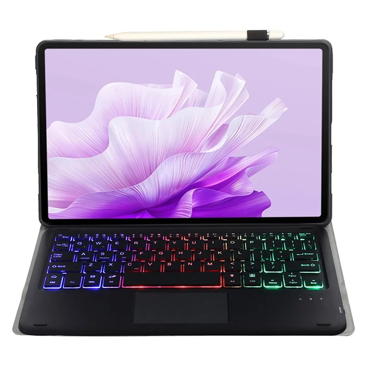 AH15-AS Funda para tablet Pad X9 / X8 Pro de For Honor con teclado Bluetooth y panel táctil, diseño retroiluminado de piel y TPU - Negro