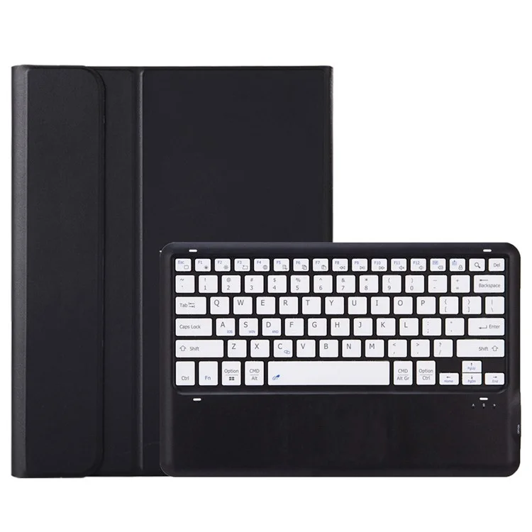 AH23 For Huawei MatePad Air (2024) Leather+TPU Tablet Cover with Bluetooth-compatible Keyboard - Black+White