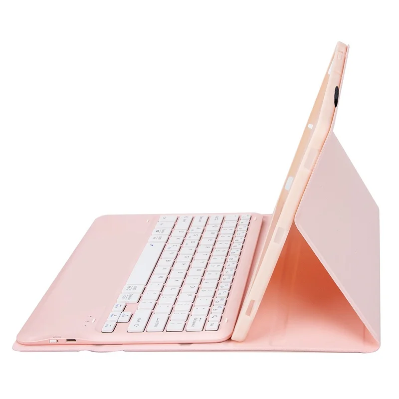 AH23 til Huawei MatePad Air (2024) Læder+TPU-tabletbeskytter med Bluetooth-kompatibel tastatur – Lyserød