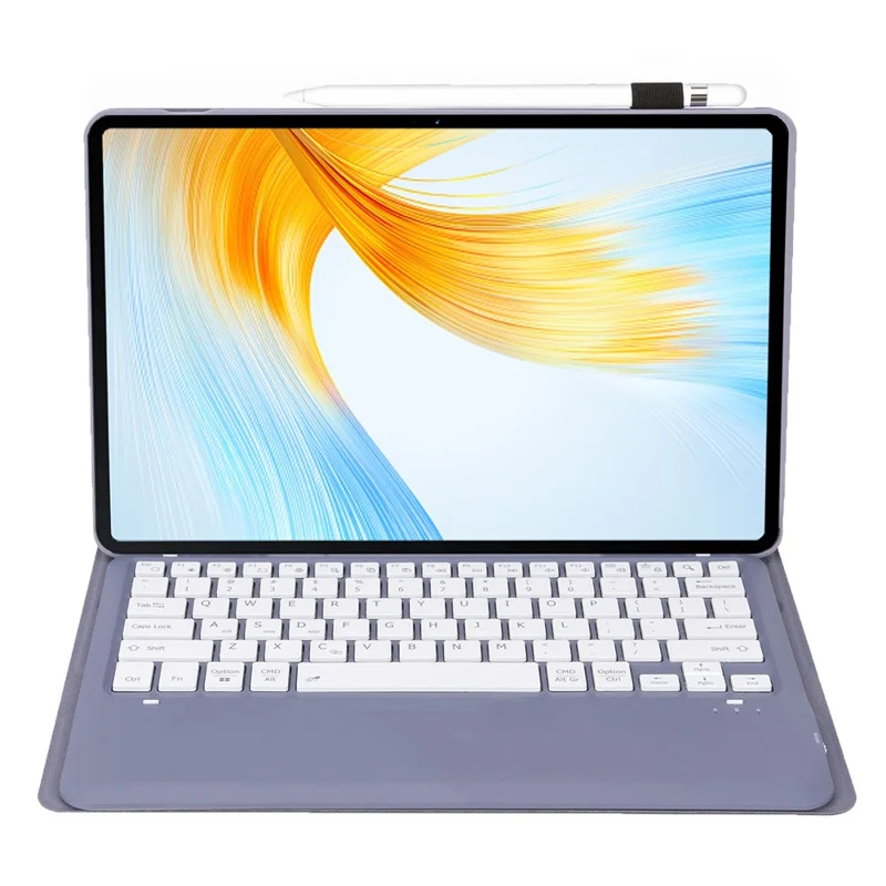 AH23 For Huawei MatePad Air (2024) Leather+TPU Tablet Cover with Bluetooth-compatible Keyboard - Purple