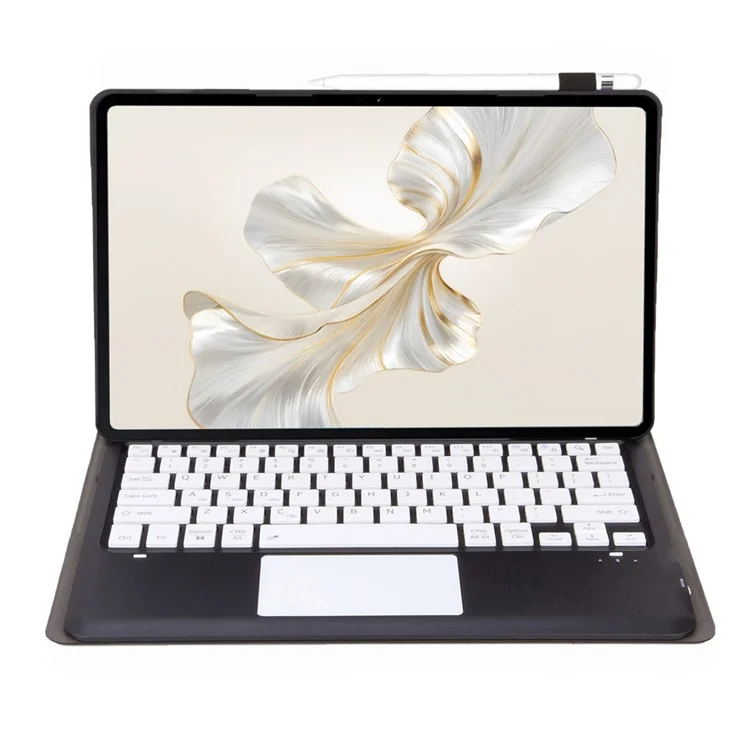 Capa de teclado Bluetooth com touchpad em couro+TPU para Huawei MatePad Pro 12.2 (2024) - Preto / Branco