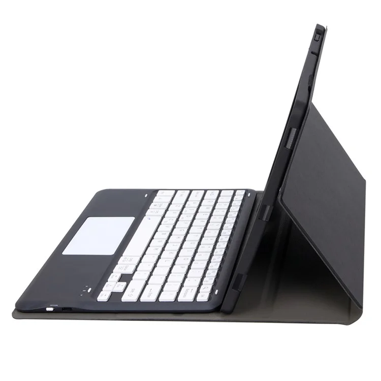 Capa de teclado Bluetooth com touchpad em couro+TPU para Huawei MatePad Pro 12.2 (2024) - Preto / Branco