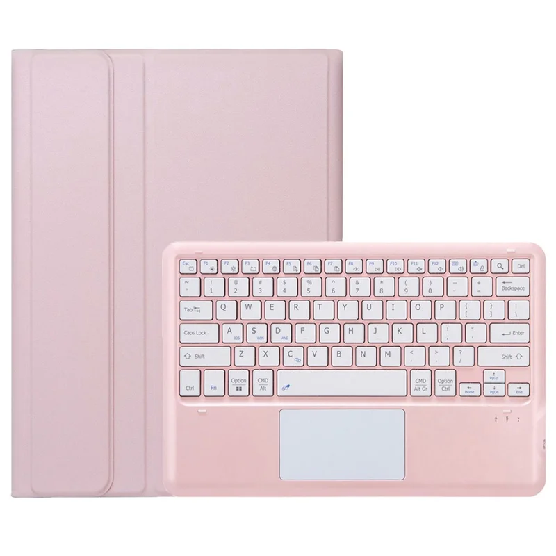 AH24-A For Huawei MatePad Pro 12.2 (2024) Leather+TPU Tablet Cover Bluetooth-compatible Keyboard Case with Touchpad - Pink