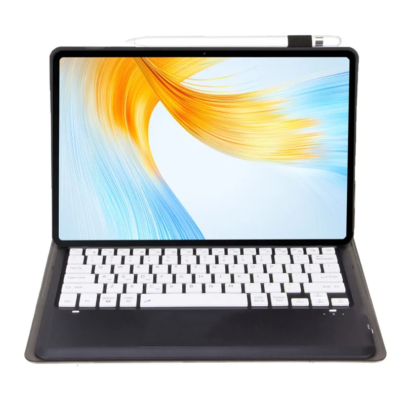 AH18 For Huawei MatePad Pro 13.2 Ultra-Thin Leather Tablet Stand Cover + Bluetooth-compatible Keyboard - Black  /  White
