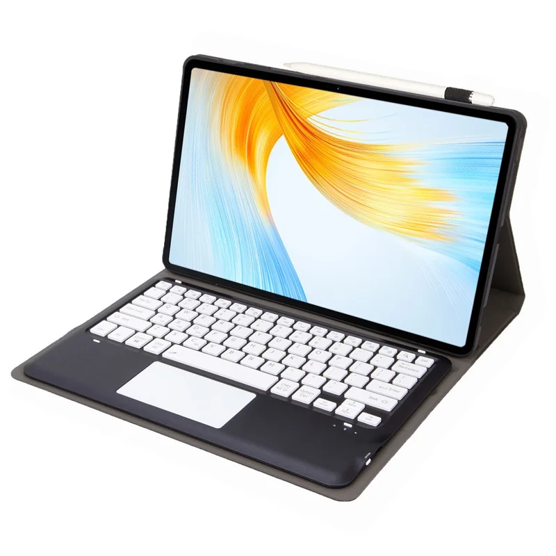 AH18-A Para capa de tablet de couro Huawei MatePad Pro 13.2 com teclado Bluetooth com touchpad - Preto+Branco