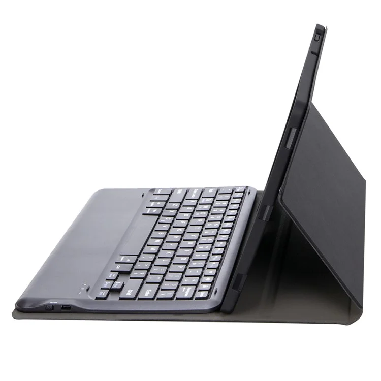 AM26 For Lenovo Idea Tab Pro / Tab P12 Ultra-Thin Leather Tablet Stand Cover + Bluetooth-Compatible Keyboard - Black