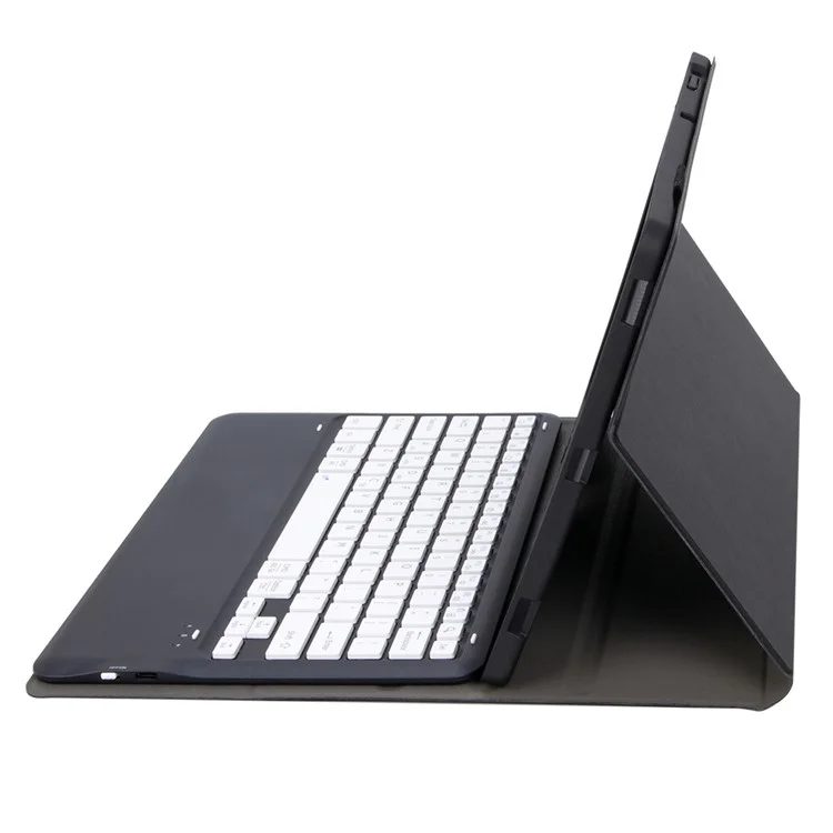 AM26 For Lenovo Idea Tab Pro / Tab P12 Ultra-Thin Leather Tablet Stand Cover + Bluetooth-Compatible Keyboard - Black  /  White