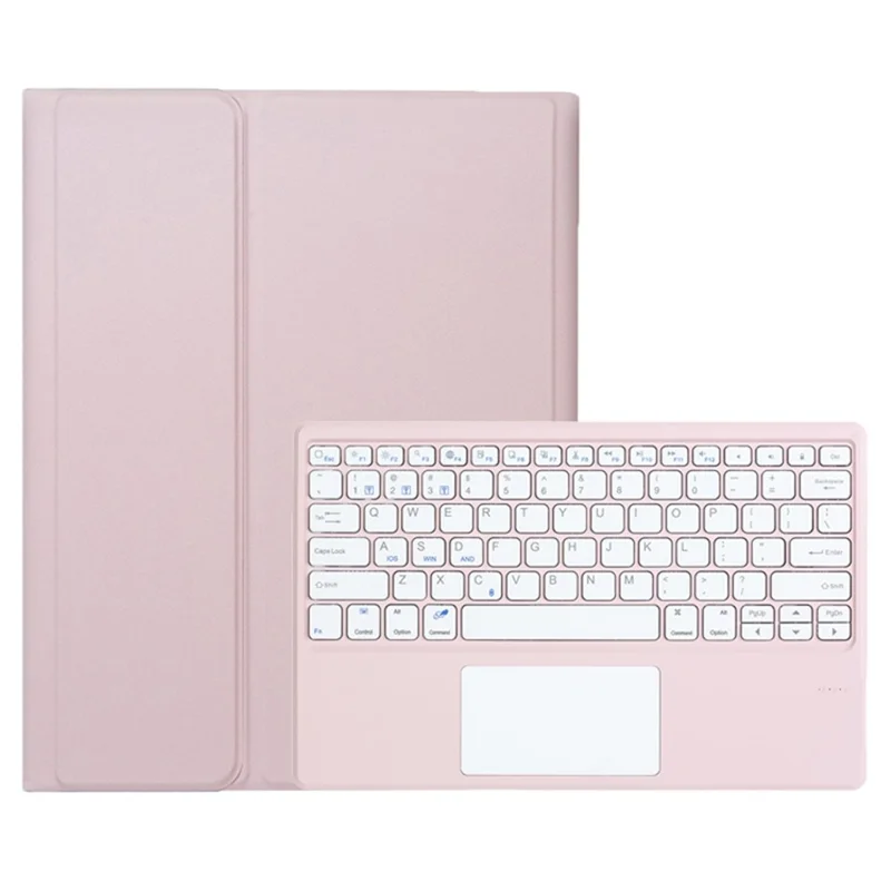 AM26-A For Lenovo Idea Tab Pro / Xiaoxin Pad Pro 12.7 (2025) Leather Tablet Cover with Touchpad Bluetooth-Compatible Keyboard - Pink