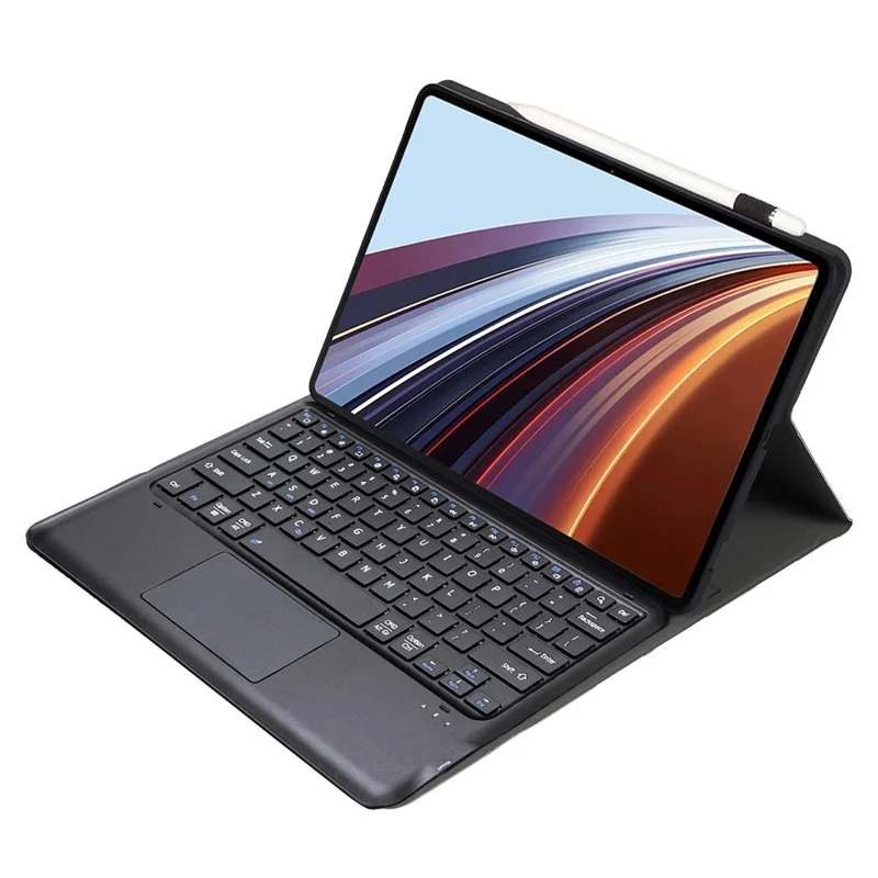 AH26-A For Honor Pad GT Pro Ultra-Thin Leather Tablet Cover + Bluetooth-compatible Keyboard with Touchpad - Black