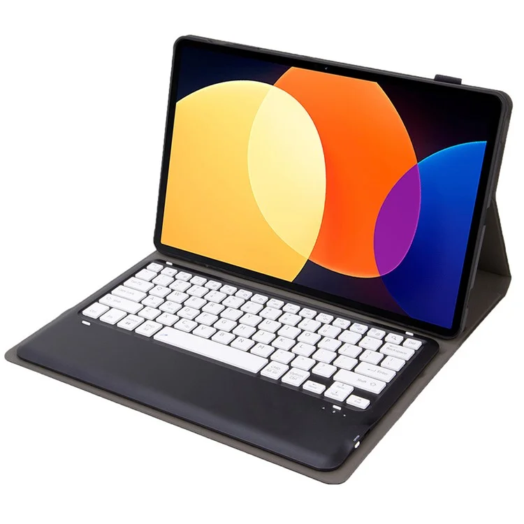 Custodia in pelle per Xiaomi Pad 5 Pro 12.4 (2022) con tastiera Bluetooth - Nero+Bianco