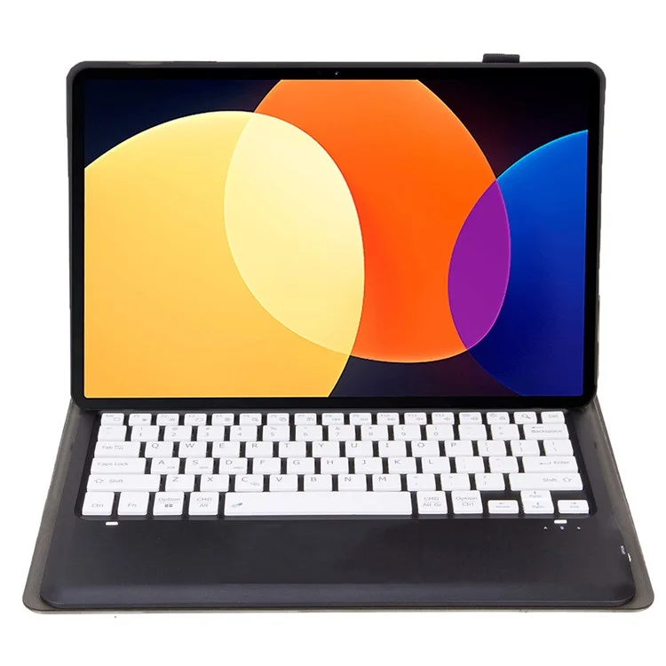 Custodia in pelle per Xiaomi Pad 5 Pro 12.4 (2022) con tastiera Bluetooth - Nero+Bianco