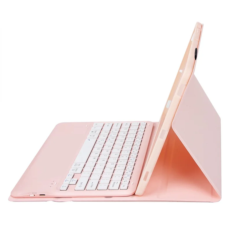 A0N4 For Xiaomi Pad 5 Pro 12.4 (2022) Leather Tablet Cover with Bluetooth-compatible Keyboard - Pink