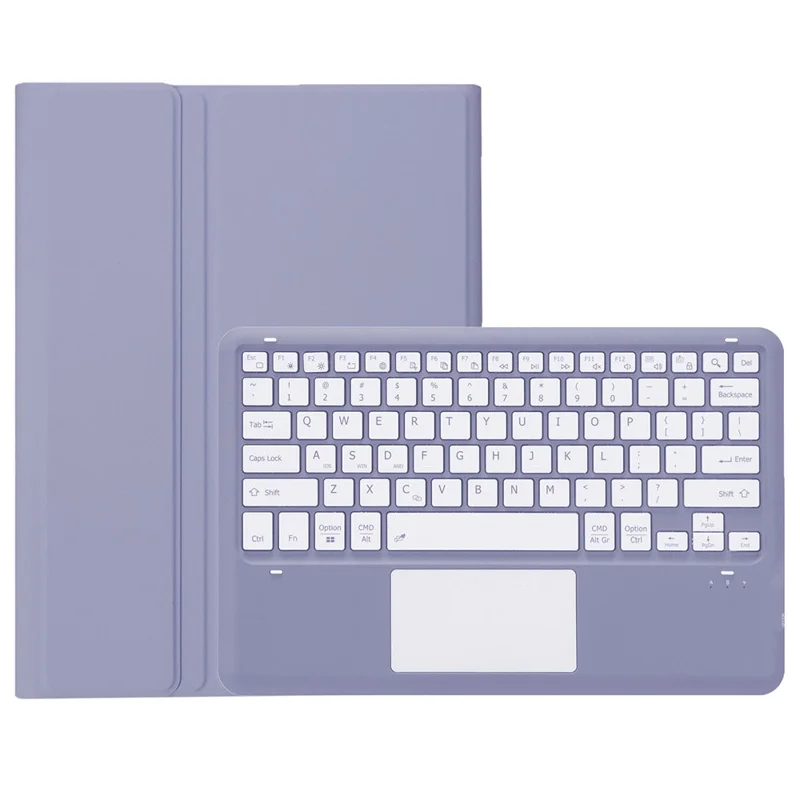 A0N4-A For Xiaomi Pad 5 Pro 12.4 (2022) Leather Tablet Cover + Touchpad Bluetooth-compatible Keyboard - Purple