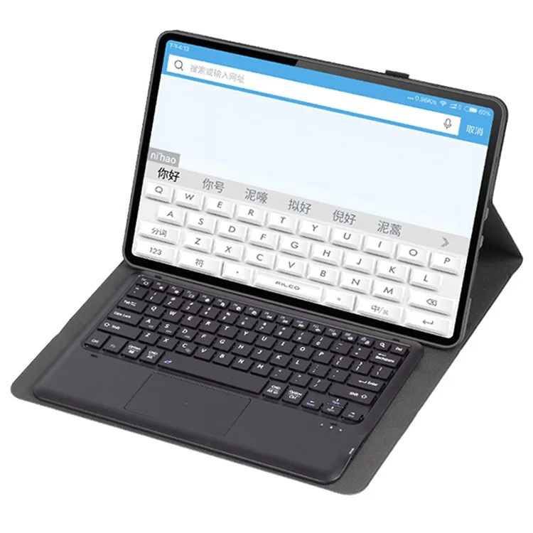Capa de couro para Xiaomi Pad 6 Max 14 + Teclado Bluetooth com Touchpad - Preto