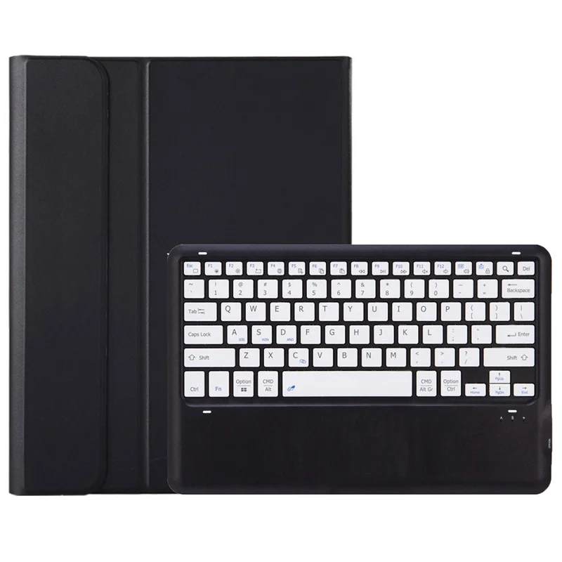 A0N10 For Xiaomi Pad 6S Pro 12.4 Leather Tablet Case with Detachable Bluetooth-compatible Keyboard - Black  /  White