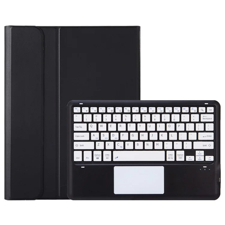 Capa de couro + TPU com teclado Bluetooth com touchpad para Xiaomi Pad 6S Pro 12.4 - Preto / Branco
