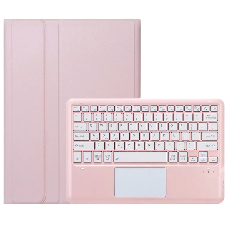 A0N10-A For Xiaomi Pad 6S Pro 12.4 Leather+TPU Tablet Case with Touchpad Bluetooth-compatible Keyboard - Pink