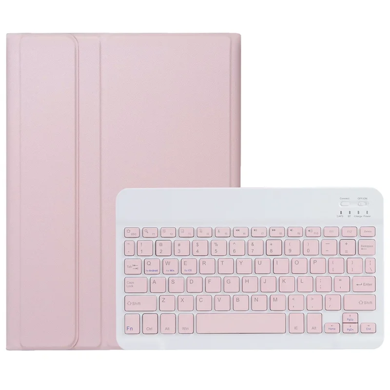 OP14 Keyboard for Oppo Pad Neo / Pad Air 2 / OnePlus Pad Go Leather Tablet Case with Bluetooth-compatible Keyboard - Pink
