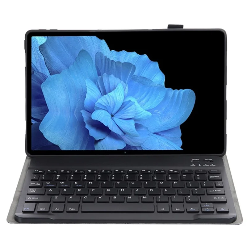 AV11 For vivo Pad Case Leather+TPU Tablet Cover with Magnetic Bluetooth-compatible Keyboard - Black