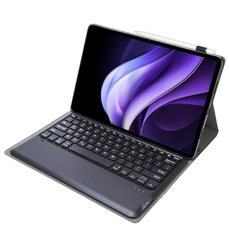 AV10 Tastaturhülle für vivo Pad3 / iQOO Pad2 / iQOO Pad Leder Tablet-Cover mit Bluetooth-Tastatur - Schwarz