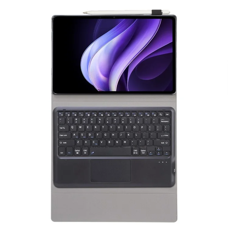 AV10-A Touchpad Keyboard for vivo Pad3 / iQOO Pad2 / iQOO Pad Leather Cover with Bluetooth-compatible Keyboard - Black