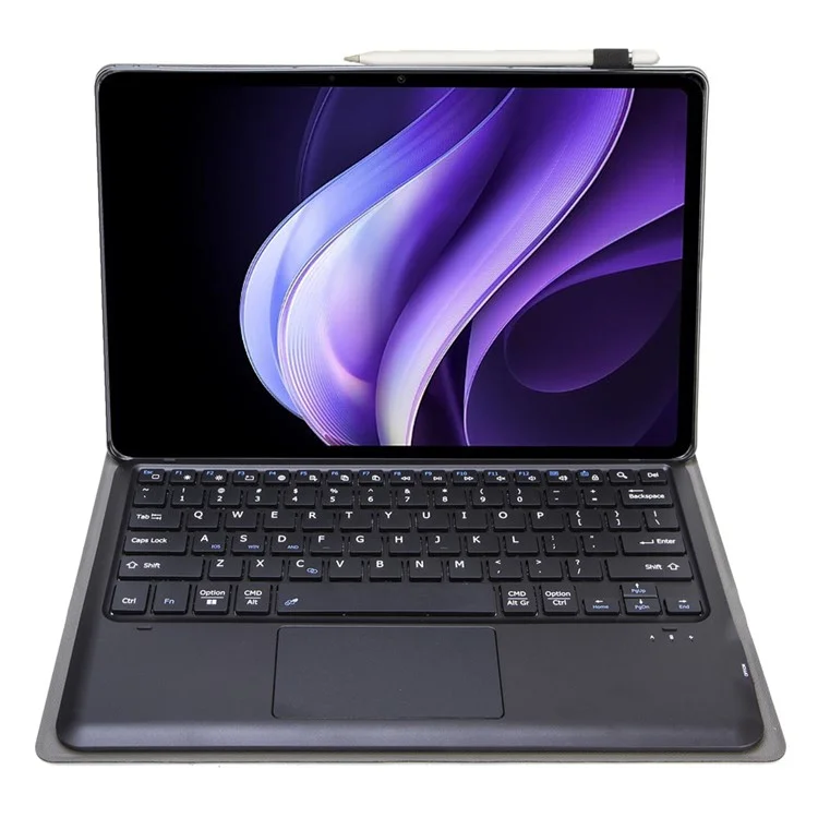AV10-A Touchpad Keyboard for vivo Pad3 / iQOO Pad2 / iQOO Pad Leather Cover with Bluetooth-compatible Keyboard - Black