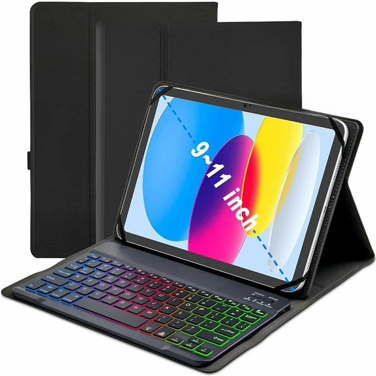 TY3316 9-11 inch Tablet Universal Backlit Bluetooth-compatible Keyboard Leather Stand Case