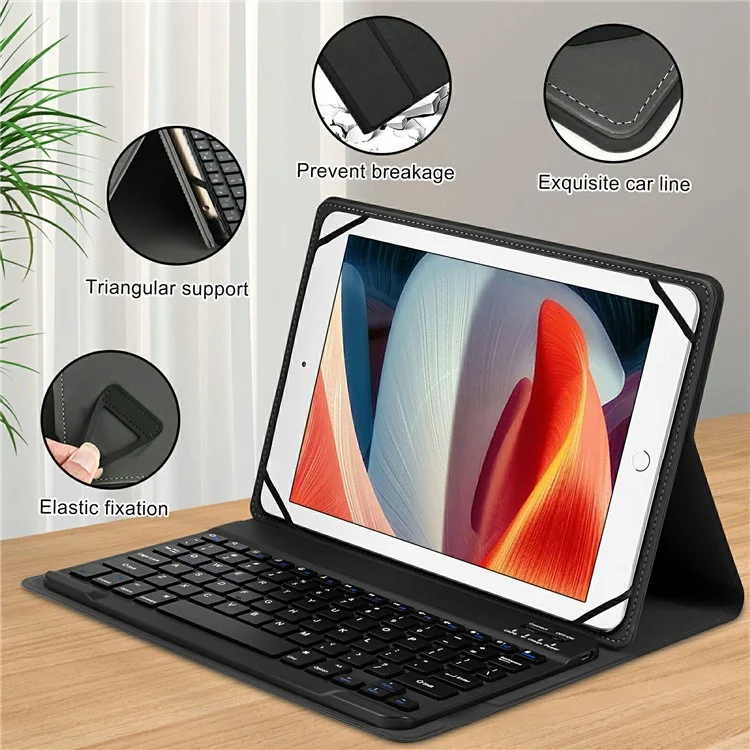 TY3316 9-11 inch Tablet Universal Backlit Bluetooth-compatible Keyboard Leather Stand Case
