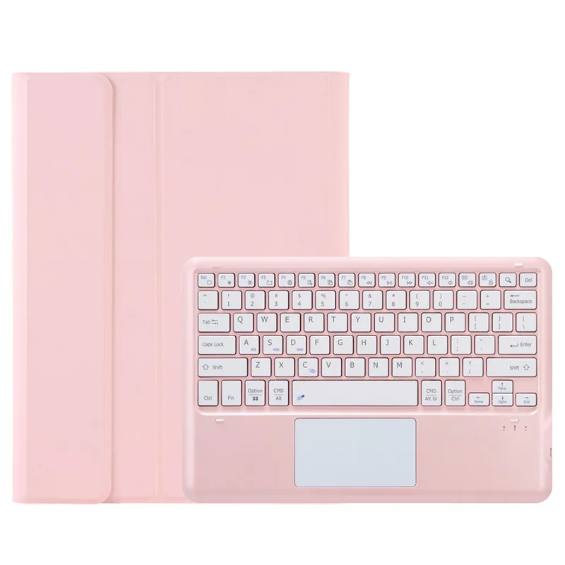 A0N11-A For Xiaomi Redmi Pad Pro Leather Tablet Cover + Touchpad Bluetooth-compatible Keyboard - Pink
