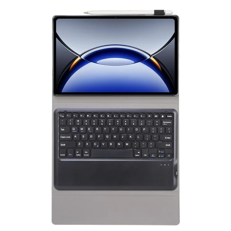 OP15 For Oppo Pad 3 Pro / Oneplus Pad Pro Leather Tablet Cover with Bluetooth-compatible Keyboard - Black