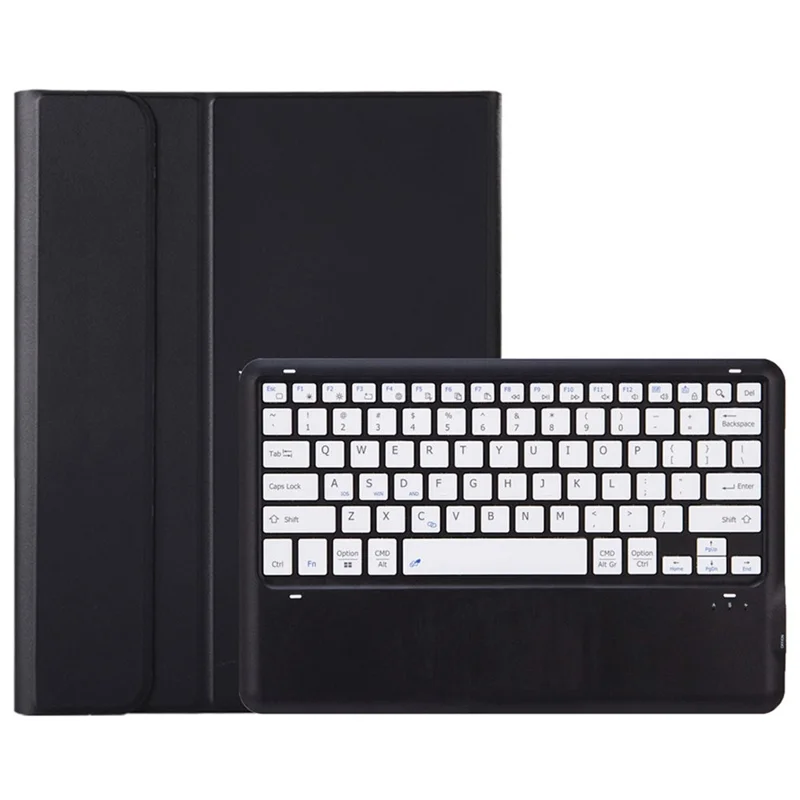 OP15 For Oppo Pad 3 Pro / OnePlus Pad Pro Leather Tablet Cover with Bluetooth-compatible Keyboard - Black+White