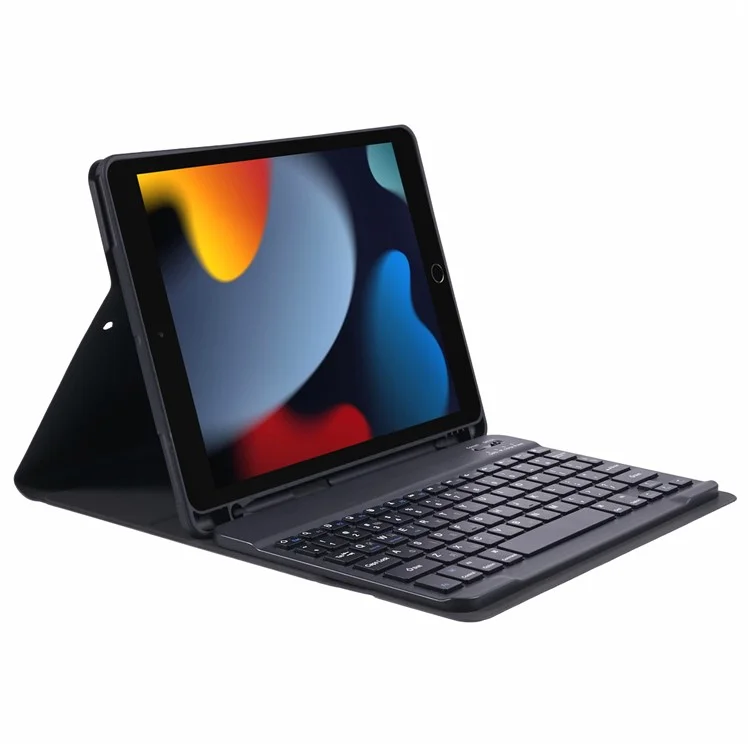 Für iPad Air 10.5 Zoll (2019) PU-Leder Tablet-Standfuß-Hülle mit Bluetooth-Tastatur, Englisch + Ukrainisch Tastatur
