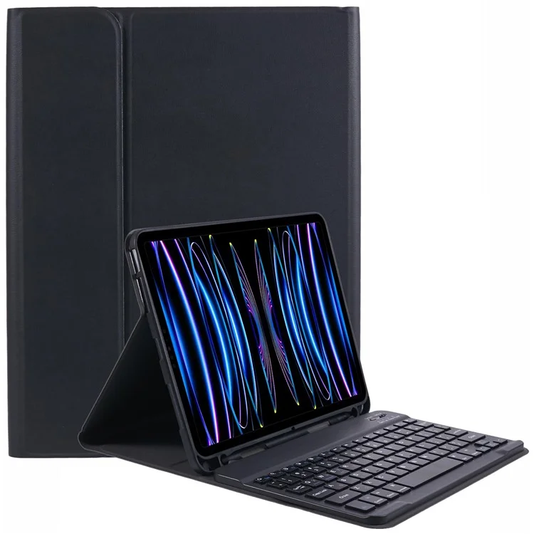 Für iPad Pro 11 (2020) PU-Leder-Tablet-Ständer-Hülle mit Bluetooth-Tastatur, Englisch + Ukrainische Tastatur