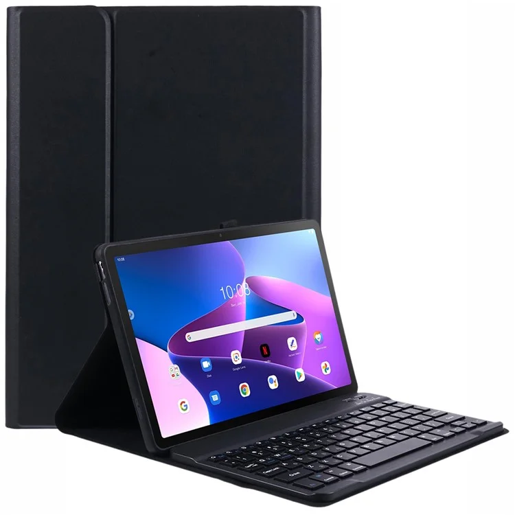 Für Lenovo Tab M10 Plus X606F PU-Ledertablet-Ständergehäuse mit Bluetooth-Tastatur, Englisch + Ukrainisch Tastatur