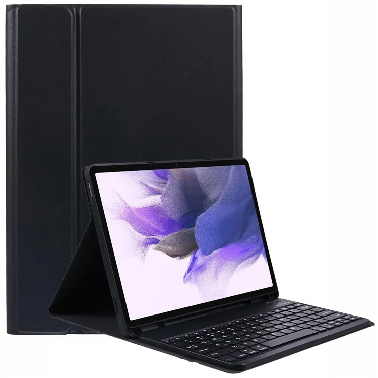 Für Samsung Galaxy Tab S7 FE T730 / T736 PU-Leder Tablet-Ständer-Hülle mit Bluetooth-Tastatur, Englisch + Ukrainisch Tastatur