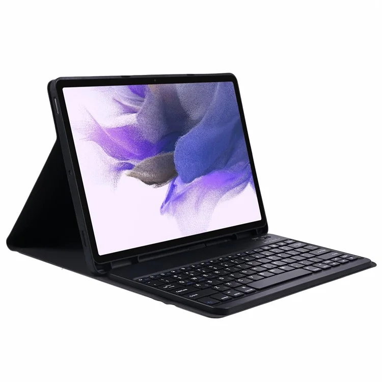 Für Samsung Galaxy Tab S7 FE T730 / T736 PU-Leder Tablet-Ständer-Hülle mit Bluetooth-Tastatur, Englisch + Ukrainisch Tastatur