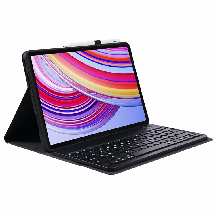 Per Xiaomi Redmi Pad Pro 5G / 4G / Poco Pad 5G / 4G Custodia da tavolo in pelle PU con tastiera Bluetooth, tastiera in inglese + ucraino