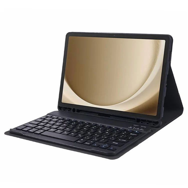 Für Samsung Galaxy Tab A9+ PU-Ledertablet-Standgehäuse mit Bluetooth-Tastatur, Englisch + Ukrainische Tastatur