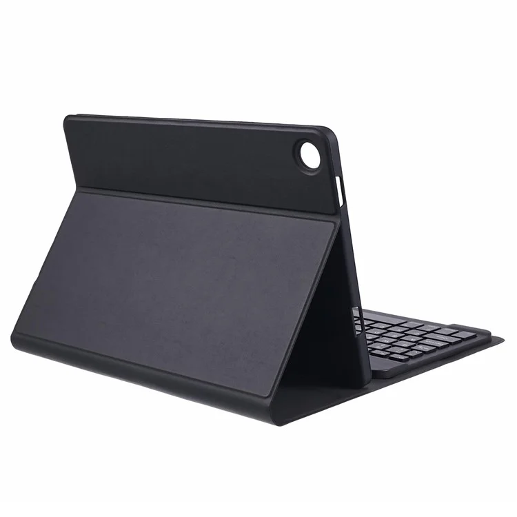 Für Samsung Galaxy Tab A9+ PU-Ledertablet-Standgehäuse mit Bluetooth-Tastatur, Englisch + Ukrainische Tastatur