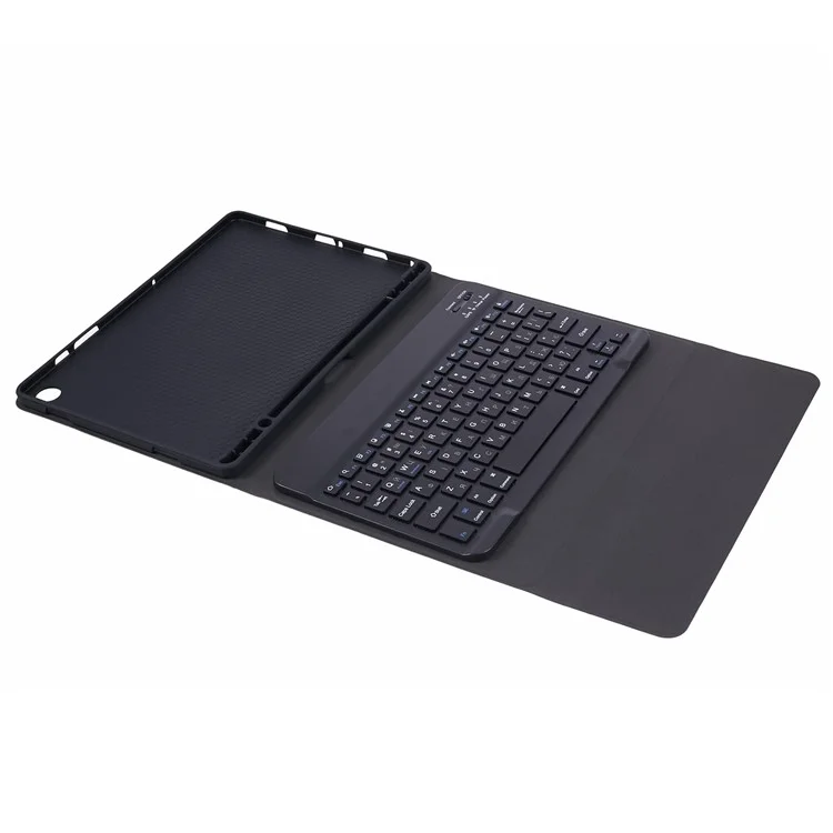 Für Samsung Galaxy Tab A9+ PU-Ledertablet-Standgehäuse mit Bluetooth-Tastatur, Englisch + Ukrainische Tastatur