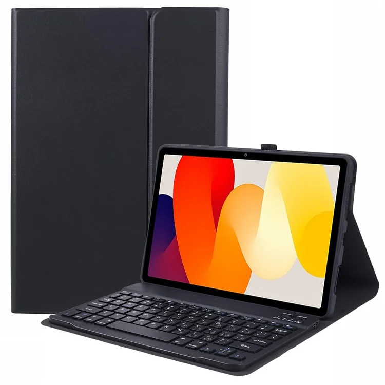 Für Xiaomi Redmi Pad SE PU-Leder-Tablet-Ständer-Hülle mit Bluetooth-Tastatur, Englisch + Ukrainisch-Tastatur