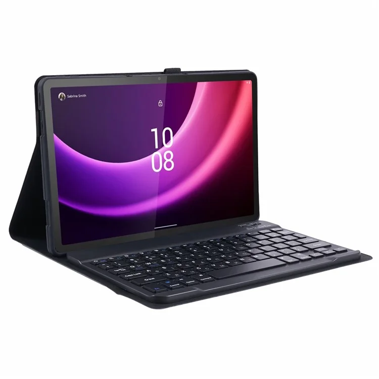 Für Lenovo Tab P11 TB-J606F PU-Leder-Tablet-Standfuß-Hülle mit Bluetooth-Tastatur, Englisch + Ukrainisch-Tastatur